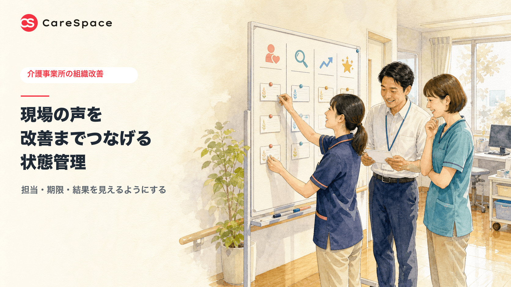 介護現場の声を改善までつなげる｜担当・期限・結果を見える化する方法