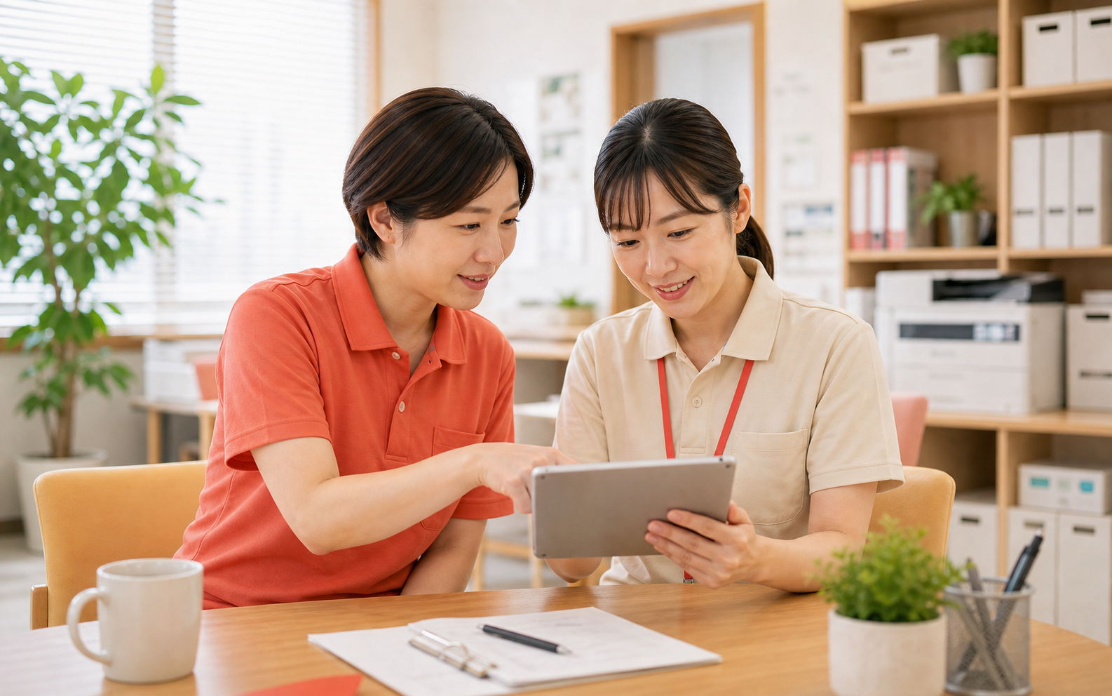 チームで情報共有する様子